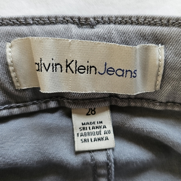 Calvin Klein Gray Stretchy Mid-rise Pockets Fall Office Skinny Jeans Size 28 - Picture 5 of 5